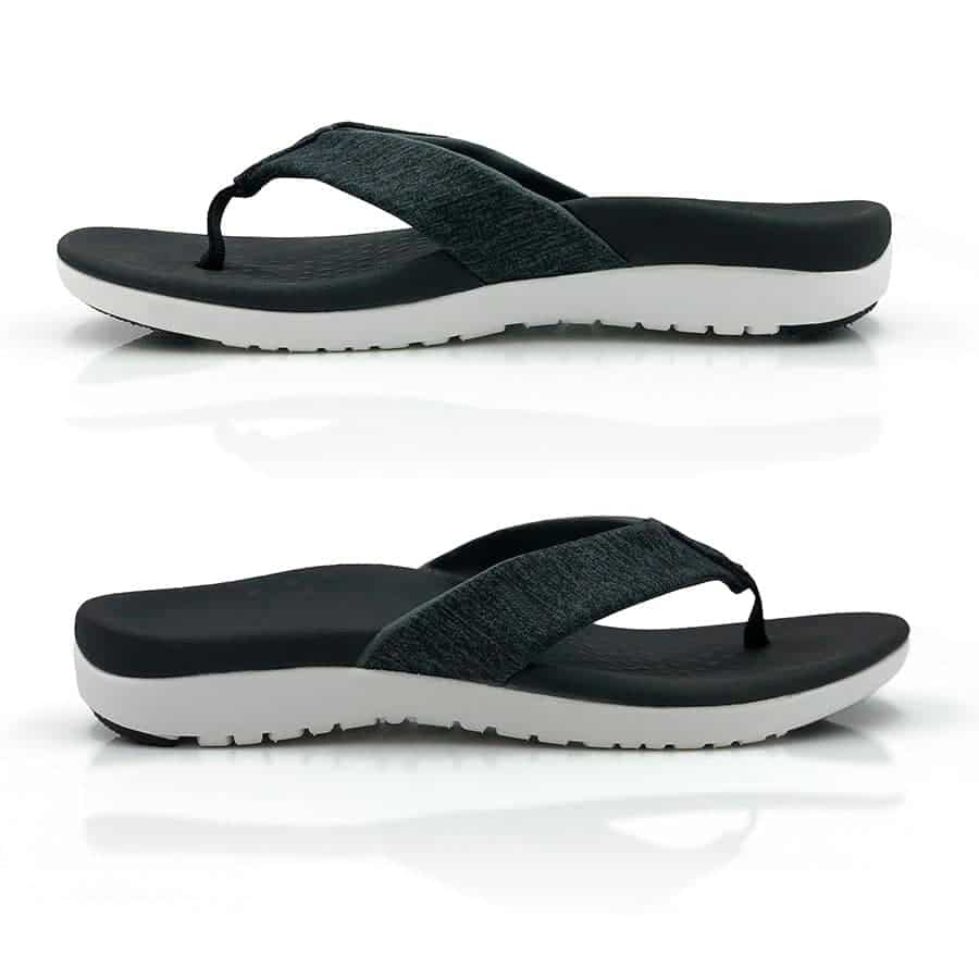Black orthopedic flip flops