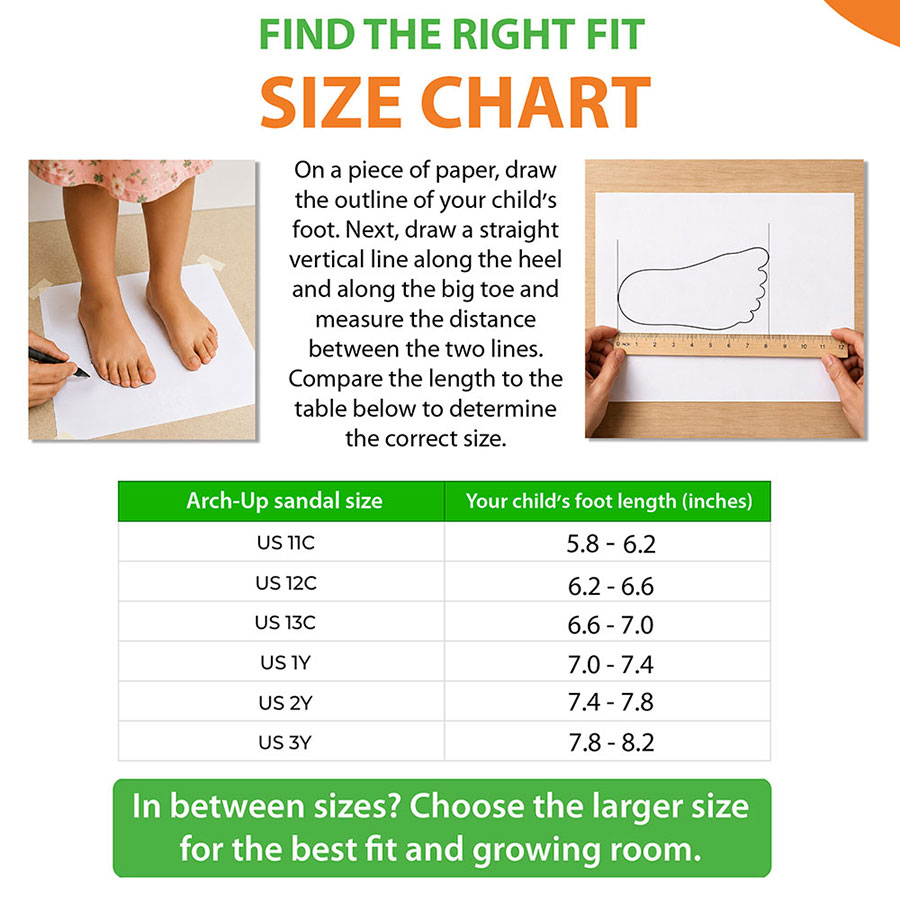Kids sandals with arch support